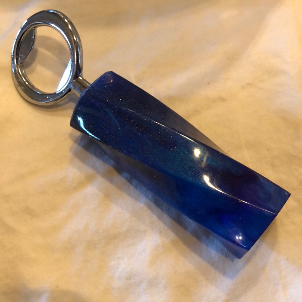 Bottle opener, deep blue swirl. One of a time